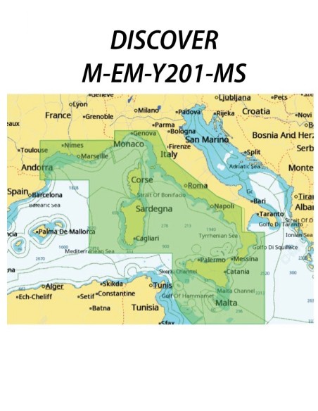 C-Map Discover cartografia M EM Y201 MS Mediterraneo Centrale